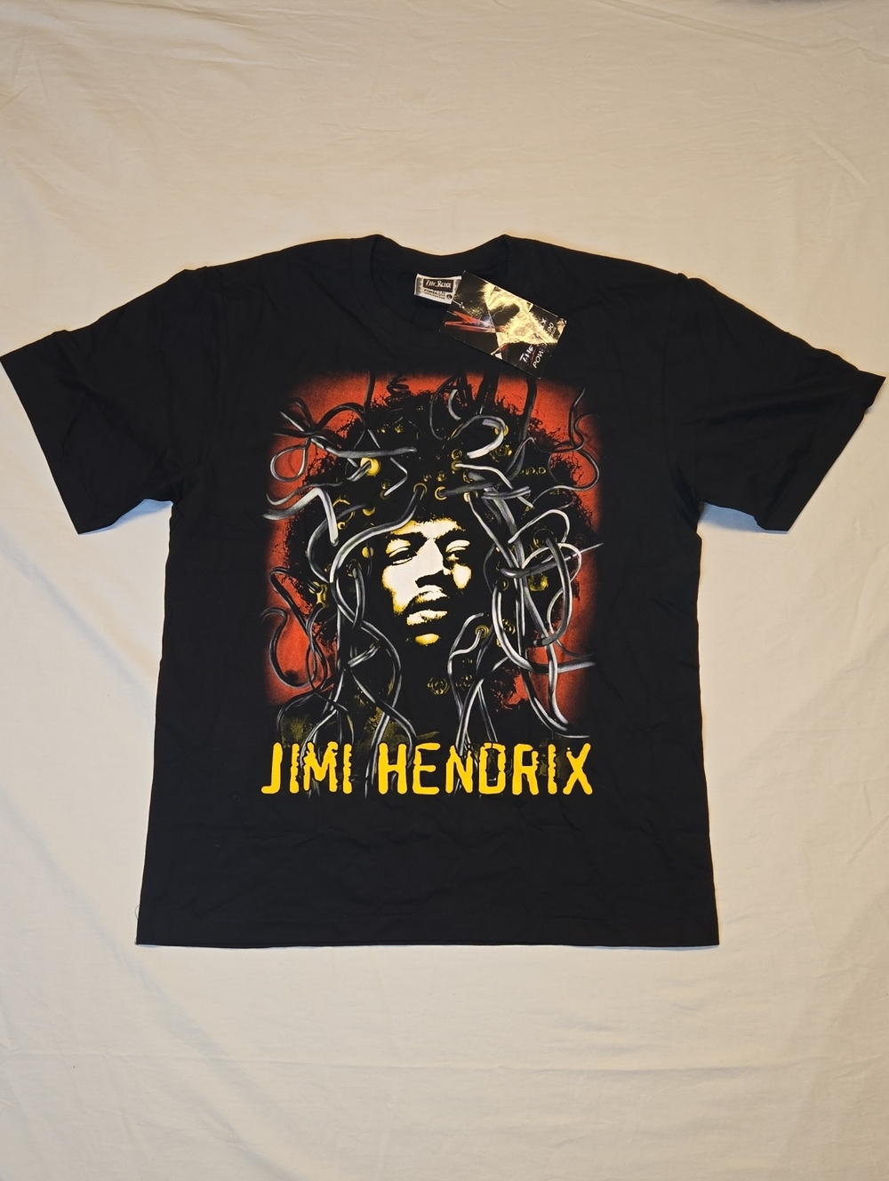 Jimi Hendrix Black Bootleg Full Graphic Crewneck T-Shirt Vintage